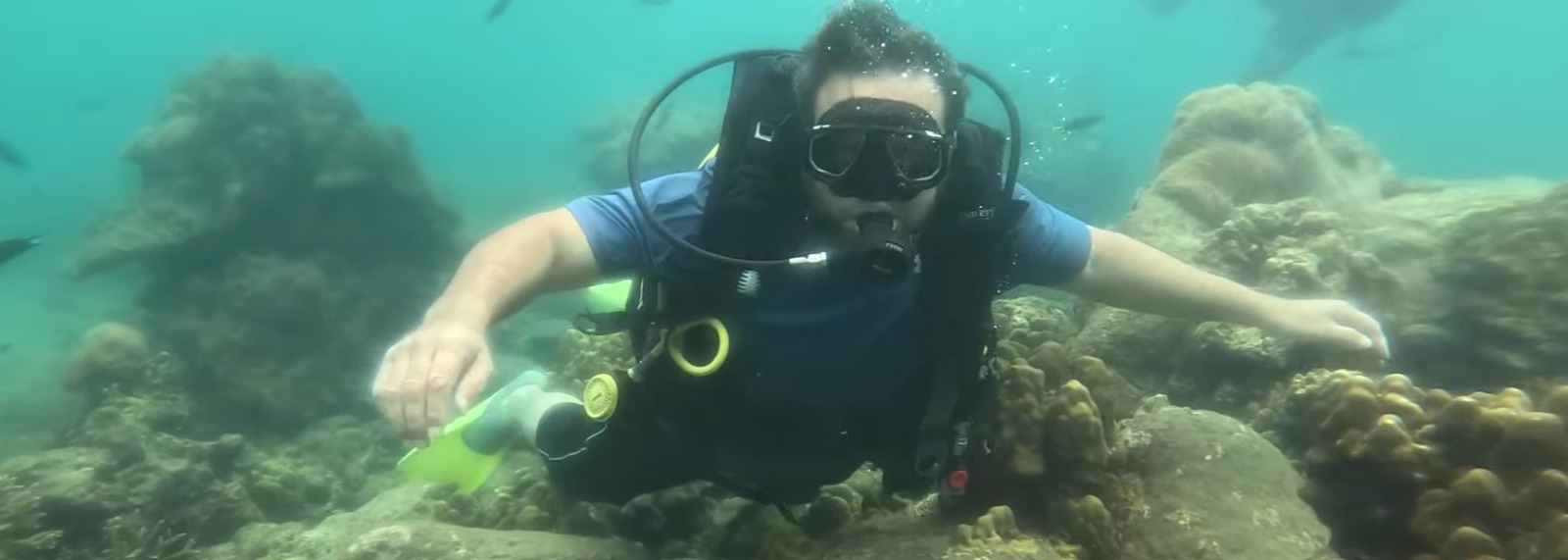 Underwater diving scene