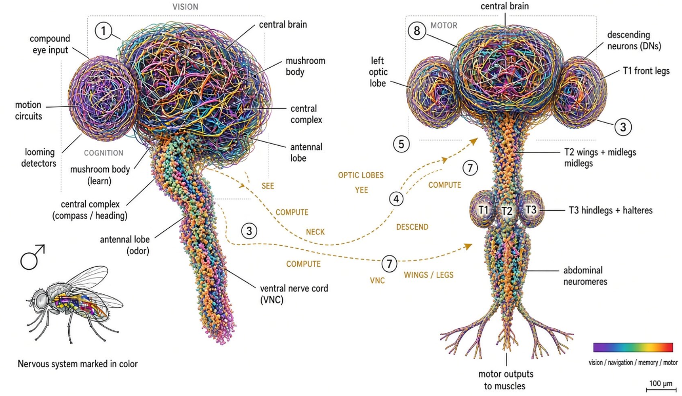 Annotated map of the fruit-fly nervous system